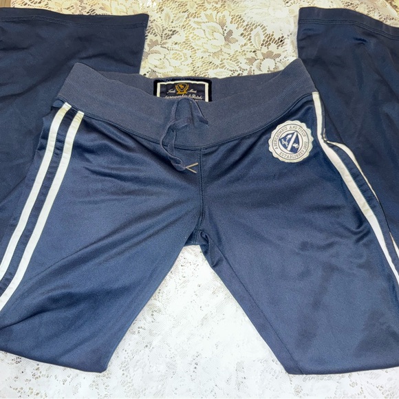 Abercrombie & Fitch Navy Track Pants Sweat Pants size small low rise Vintage - Picture 5 of 14